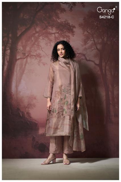 Ganga ivella 4218 wholesale dress.material delhi